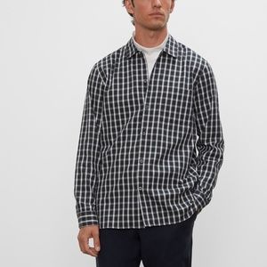 Long Sleeve Check Standard Shirt - New With Tags - NEVER WORN - Black Multi